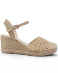 Alpargata Beige Moda Mujer Elegante Estilo Artesanal Plataforma 3403006