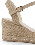Alpargata Beige Moda Mujer Elegante Estilo Artesanal Plataforma 3403006