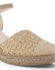 Alpargata Beige Moda Mujer Elegante Estilo Artesanal Plataforma 3403006