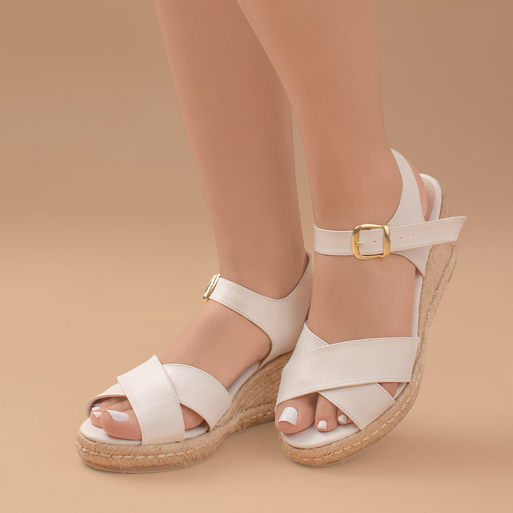 Alpargata Beige Dama Yute Casual Pulsera Tiras Cruzadas Moda Mujer