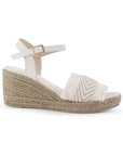 Alpargata Beige Mujer Plataforma Alta Pulsera Hebilla Casual Moda 3690127