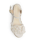 Alpargata Beige Dama Tira Ancha Con Flores Moda Casual Pulsera 3690128