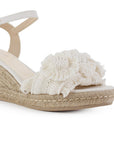 Alpargata Beige Dama Tira Ancha Con Flores Moda Casual Pulsera 3690128