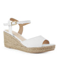 Alpargata Blanco Plataforma Yute Moda Pulsera Talon Descubierto 3690130