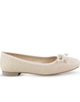 Balerina Beige Detalle Moño Mujer Zapato Plano Flats Casual 3402910