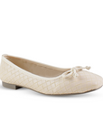 Balerina Beige Detalle Moño Mujer Zapato Plano Flats Casual 3402910