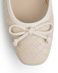 Balerina Beige Detalle Moño Mujer Zapato Plano Flats Casual 3402910