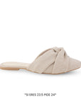 Mules Beige Oro Mujer Planos Nudo Moda Casual Piso Puntal 4070074