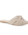 Mules Beige Oro Mujer Planos Nudo Moda Casual Piso Puntal 4070074