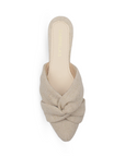 Mules Beige Oro Mujer Planos Nudo Moda Casual Piso Puntal 4070074