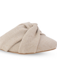 Mules Beige Oro Mujer Planos Nudo Moda Casual Piso Puntal 4070074