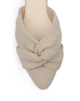 Mules Beige Oro Mujer Planos Nudo Moda Casual Piso Puntal 4070074