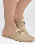 Mule Beige Dama Casual Herraje Moderno Zapato Plano Mujer 4070079