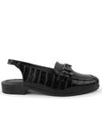 Balerina Negro Dama Piso Casual Herraje Moda Talon Descubierto 3510188