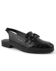 Balerina Negro Dama Piso Casual Herraje Moda Talon Descubierto 3510188