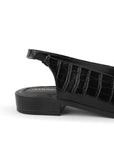 Balerina Negro Dama Piso Casual Herraje Moda Talon Descubierto 3510188