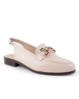Balerina Beige Dama Piso Casual Herraje Moda Talon Descubierto 3510189