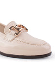Balerina Beige Dama Piso Casual Herraje Moda Talon Descubierto 3510189