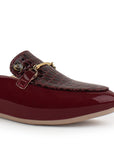 Zapato Vino Mule Mujer Casual Hebilla Dorada Elegante Moda 3510194