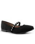 Balerina Negro Dama Tipo Flats Ajuste Pulsera Pedreria Comodo Moda 3510210