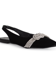 Balerina Negro Mujer Flats Brillos Puntal Destalonado Dama Casual 3201241
