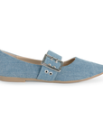 Balerina Azul Piso Casual Puntal Dama Hebilla Moda Dama 3201243