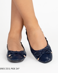 Balerina Marino Mujer Flat Piso Decoracion Moño Comodo Casual 3201261