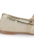 Balerinas Oro Mujer Estilo Elegante Comoda Hebilla Moda Flats 3201407