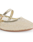 Balerinas Oro Mujer Estilo Elegante Comoda Hebilla Moda Flats 3201407