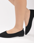 Balerina Negro Casual Mujer Piso Puntal Moda Basico Flats Dama 4930003