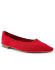 Balerina Rojo Casual Mujer Piso Puntal Moda Basico Flats Dama 4930004