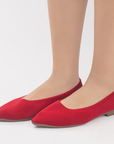 Balerina Rojo Casual Mujer Piso Puntal Moda Basico Flats Dama 4930004