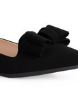 Balerina Negro Flats Mujer Piso Casual Moño Punta Cerrada Moda 3520142