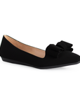 Balerina Negro Flats Mujer Piso Casual Moño Punta Cerrada Moda 3520142