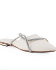 Mules Beige Dama Tiras Brillos Casual Piso Destalonado Moda Puntal 3402506