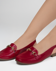 Mules Rojo Piso Moda Casual Balerina Mujer Comodo Destalonado 2880118