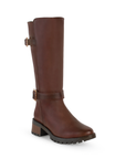 Bota Cafe Mujer Casual Tacon Bajo Doble Hebilla Campera Moda 3201289