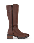 Bota Cafe Mujer Casual Tacon Bajo Doble Hebilla Campera Moda 3201289