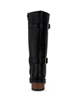 Bota Negro Mujer Casual Tacon Bajo Doble Hebilla Campera Moda 3201290