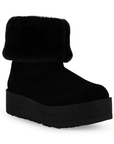 Botin Negro Mujer Invernal Peluche Plataforma Alta Casual Comoda 3201292