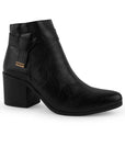 Bota Negro Hebilla Moderno Tacon Ancho Moda Punta Fina 3201381