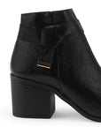 Bota Negro Hebilla Moderno Tacon Ancho Moda Punta Fina 3201381