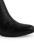 Bota Negro Hebilla Moderno Tacon Ancho Moda Punta Fina 3201381
