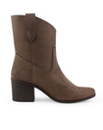 Bota Cafe Vaquera Tacon Grueso Moderna Casual Comoda 3201383