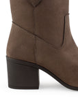 Bota Cafe Vaquera Tacon Grueso Moderna Casual Comoda 3201383