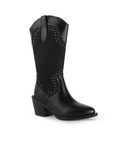 Bota Negro Mujer Casual Vaquera Estoperoles Moda Tacon Ancho 3201385