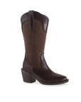 Bota Cafe Mujer Casual Vaquera Estoperoles Moda Tacon Ancho 3201390