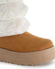 Botas Cafe Mujer Casual Polar Invierno Comodo Moda 3201395