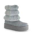 Botas Gris Mujer Casual Polar Invierno Comodo Moda 3201399
