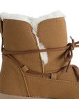 Botas Cafe Dama Invierno Agujetas Peluche Comodas Casual 3201401